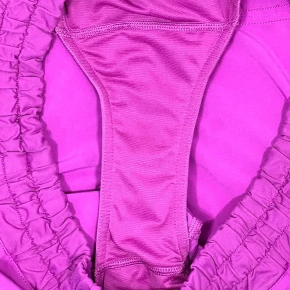 Lululemon Tracker II Running Shorts Sz 12 Fuschia Lined Elastic Waist Zip Pocket - Picture 8 of 11